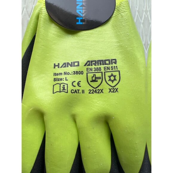 Hand Armor Thermal Waterproof Soft Work Gloves L Latex Coated Double Layer NEW - Picture 2 of 7